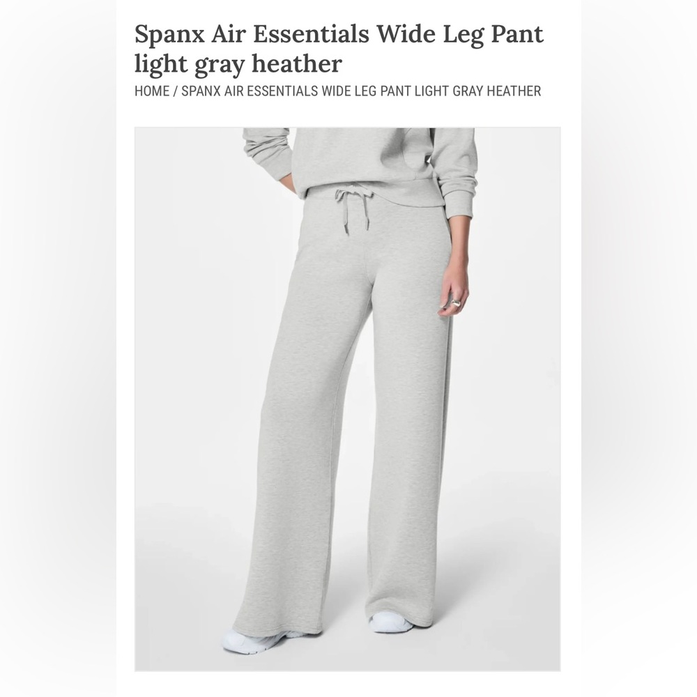 Spanx Air Essential wide leg pants in light gray size medium